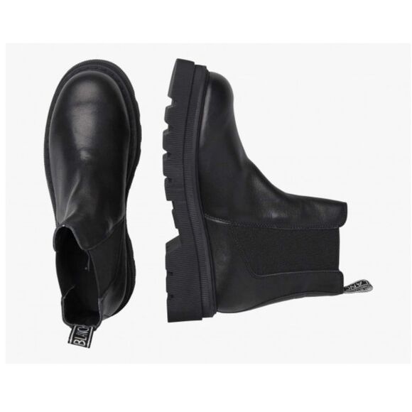 NWOB Voile Blanche Tweed 09 Black Calfskin Leather Chelsea Boots size 40 US 10 - Picture 4 of 14